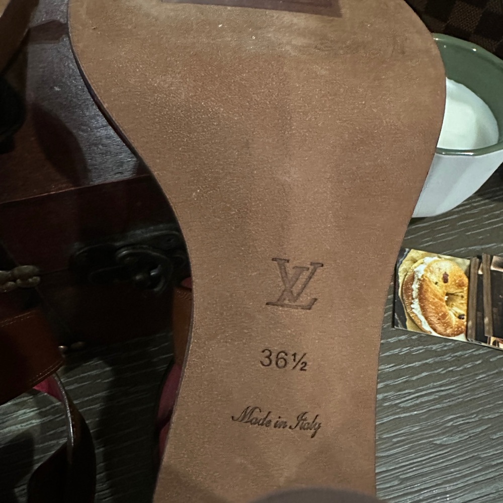 Louis Vuitton Brown and Pink Heels with Distinctive Design - Picture 8 of 8
